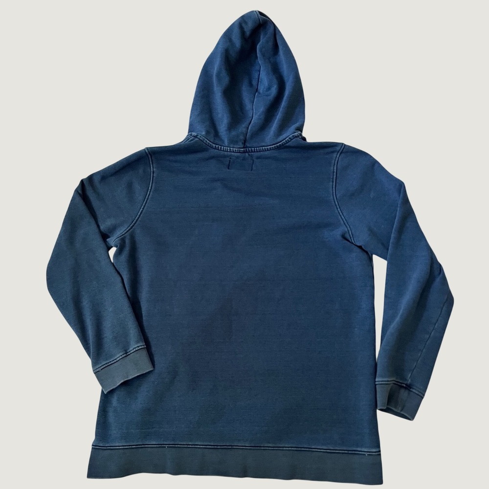Lands' End Serious Sweats Hoodie Blue Henley Button Front Pullover L 14-16 - Picture 5 of 6